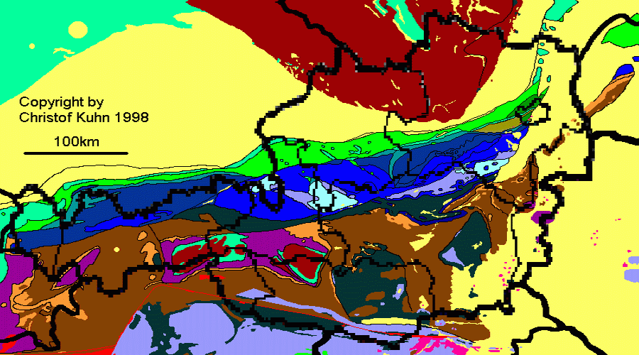 Geol. Karte der Ostalpen